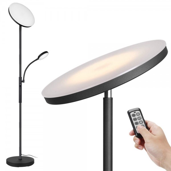 Dimunt LED Floor Lamps for Living Room Bright Lighting, 27W/2000LM Main Light and 7W/350LM Side Reading Lamp